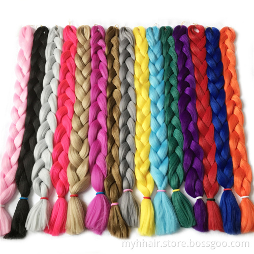 Braiding Hair one piece Long Synthetic Heat Fiber braid 165g/piece pure color crochet Jumbo Braid Hair Extensions